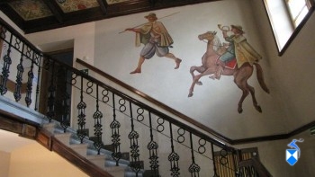 Fresk na ścianie wschodniej klatki schodowej poczty