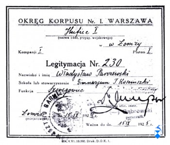 Legitymacja szkolenia PW