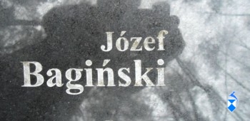 Fragment płyty nagrobnej z nazwiskiem Józefa Bagińskiego