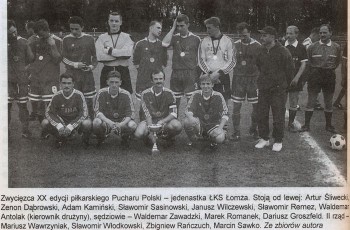 ŁKS zwycięężca XX edycji piłkarskiego pucharu Polski 1995 r
