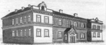 Szpitale dawnej Łomży Rysunek szpitala żydowskiego z końca XIX w