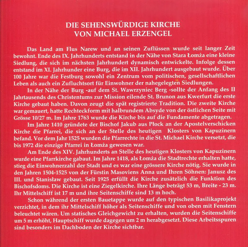 Historia kościoła św. Michała Archanioła w języku niemieckim