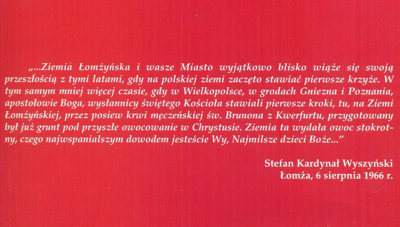 Słowa Stefana Kardynała Wyszyńskiego wypowiedziane podczas Obchodów Millenijnych w Łomży2