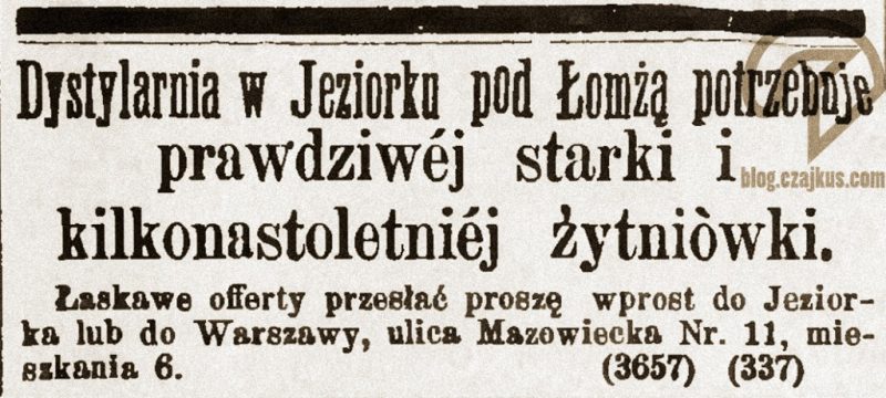 Wódki z Jeziorka – od znanej w XIX w. dystylarni pod Łomżą