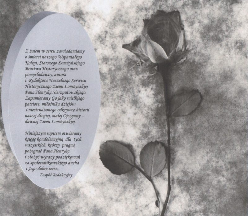 Żegnamy Redaktora Naczelnego Serwisu Historycznego Ziemi Łomżyńskiej