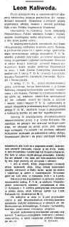 Rozwiązanie zagadki historycznej nr 163 - Kto uratował tablicę poświęconą pamięci Leona Kaliwody ?